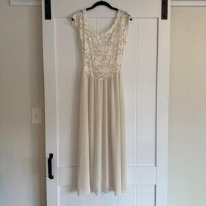 VICTORIA'S SECRET Vintage Ivory Sheer Lace Maxi Dress Size Medium